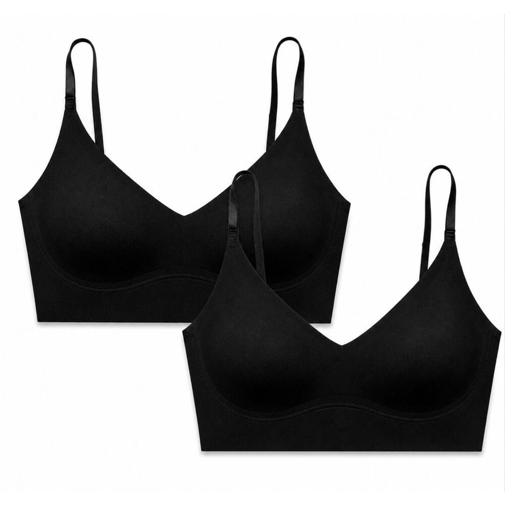 Lot of 2 $116 True & Co True Body Lift Triangle Bra Wireless Adjustable Strap Bl